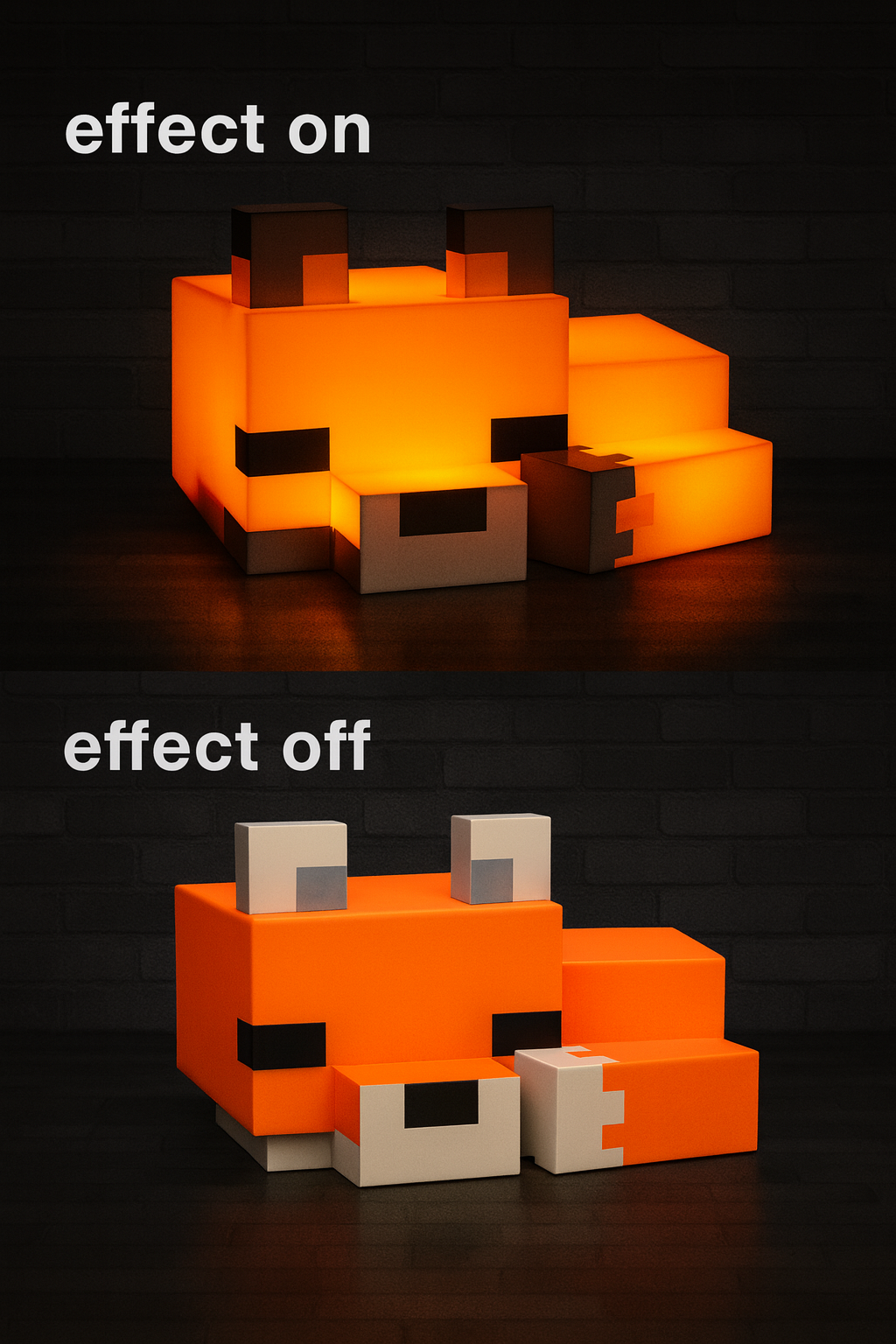 Cubit Orange Pixel Fox Lamp